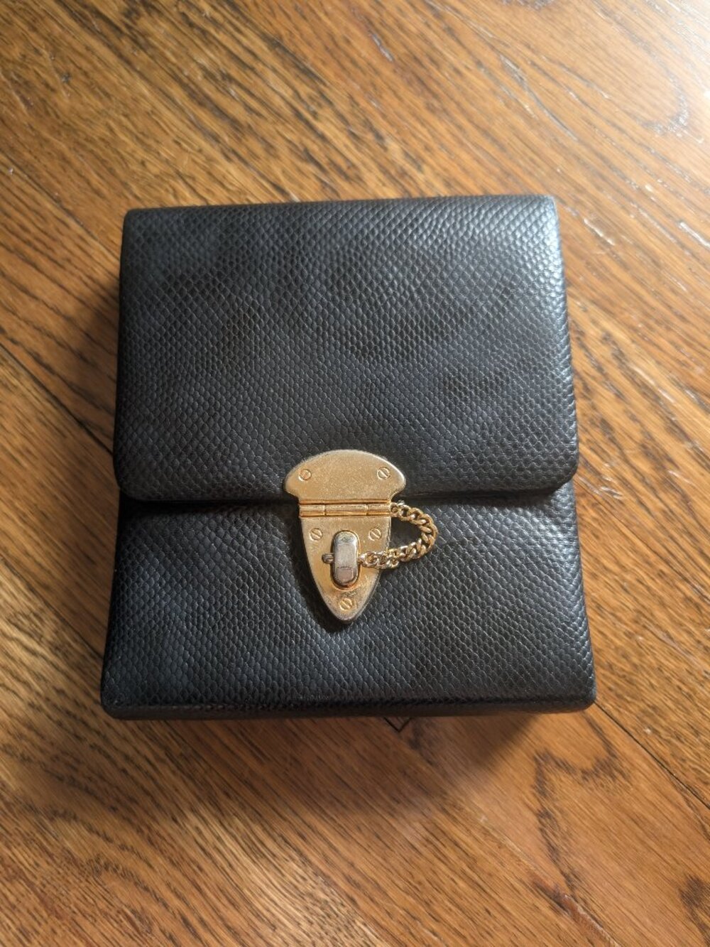 Barganza and Couture Vintage Black Crocodile Coquette Mini Messenger Bag